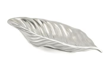 Gümüş Yaprak Servis Tabağı 45x17cm