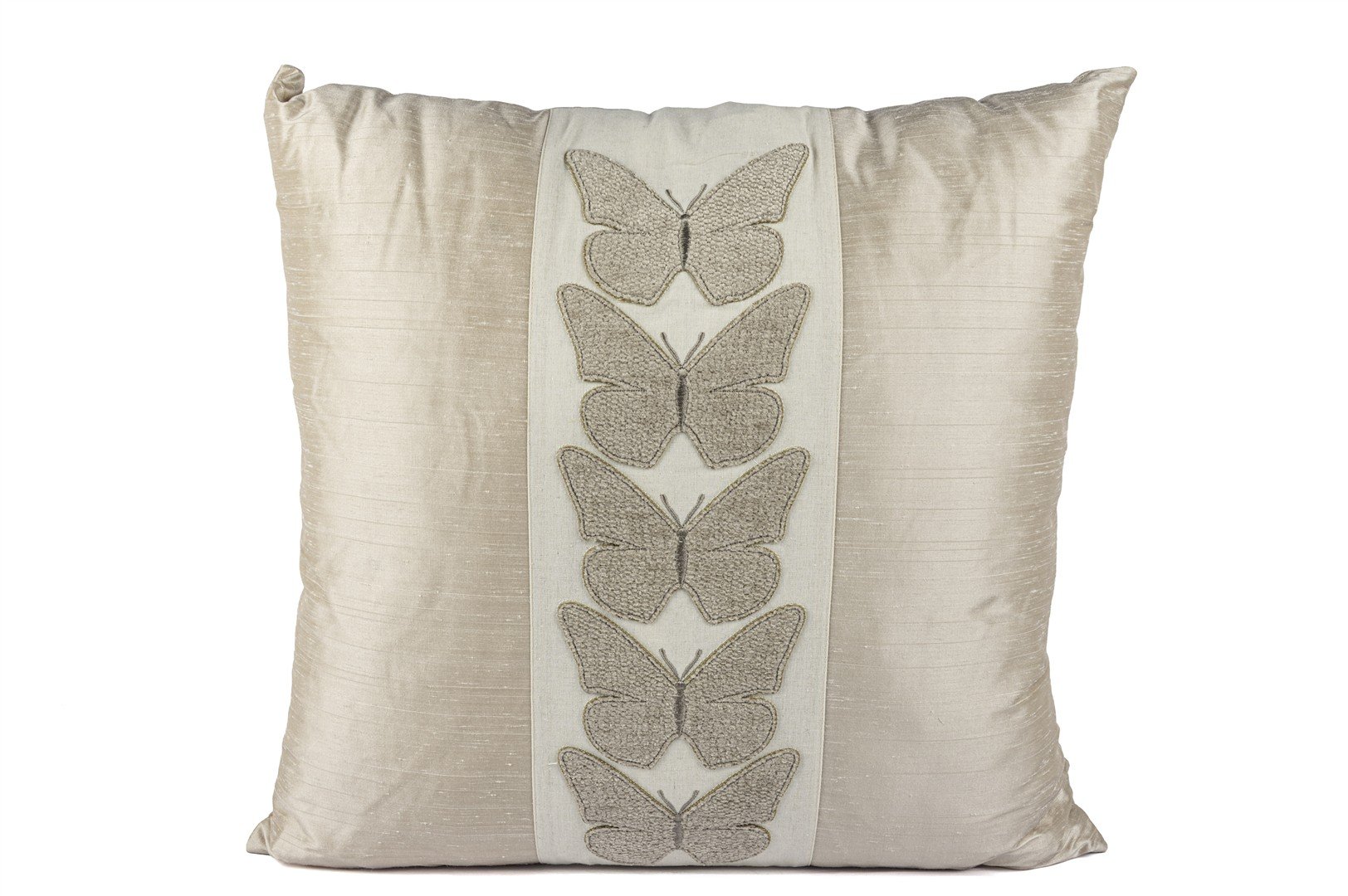Alara Bej Kelebek bordürlü 50x50 Yastık