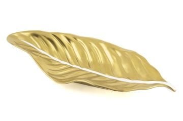 Gold Yaprak Servis Tabağı 45x17cm
