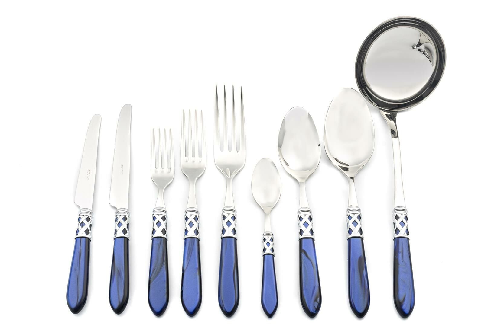 BUGATTİ Alaaddin Blue Sedefli Gümüş 75 Parça Çatal Kaşık Bıçak Seti