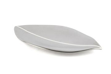 Gümüş Yaprak Servis Tabağı 37x19cm