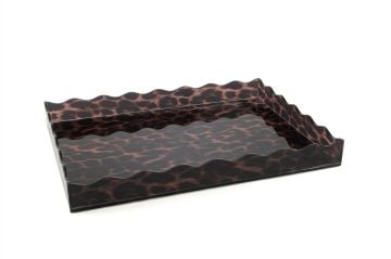 Leopar Desenli Akrilik Tepsi 38x28x4cm