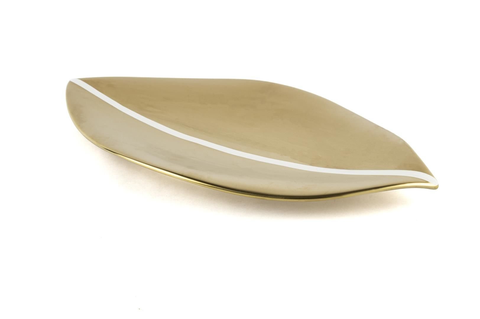 Gold Yaprak Servis Tabağı 37x19cm