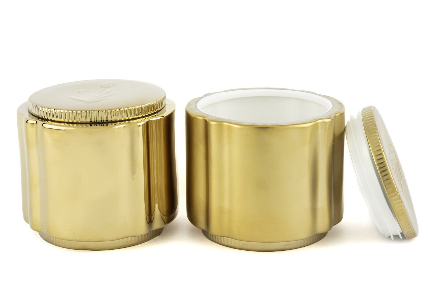 Gold Lavanta Kabartmalı 2li Kavanoz 14x13cm