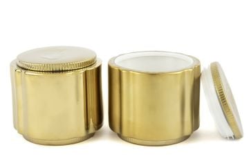 Gold Lavanta Kabartmalı 2li Kavanoz 14x13cm