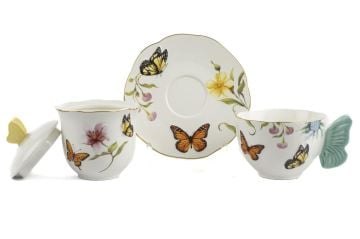 Mariposa 2li Çay Fincanı ve Şekerlik Seti 250cc