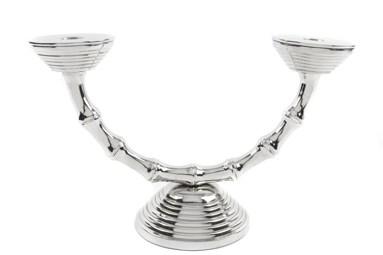 Gümüş 2li Mumluk 34x21cm