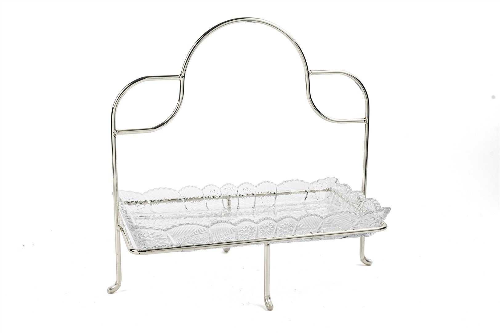 Sİlver Kulplu Cam Sunumluk 30x33cm