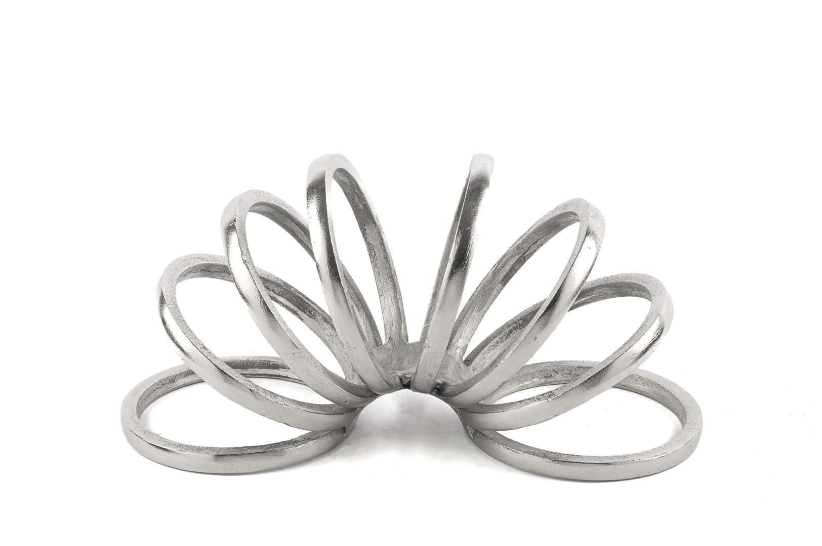 Gümüş Yatay Halka Dekor Obje 28x11x15cm