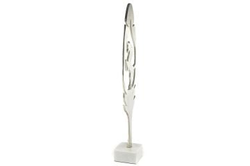 Gümüş Yapraklı At Dekor Obje 18x10x68cm