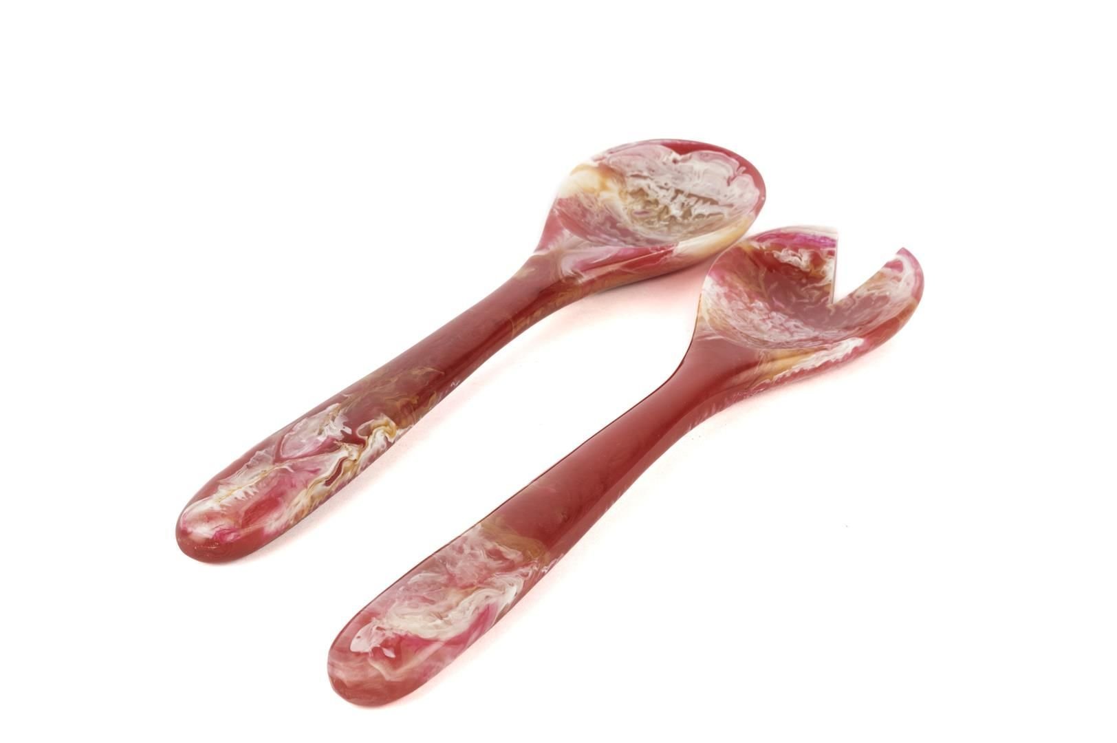 Kırmızı Beyaz Salata Servis Kaşığı 30x8cm