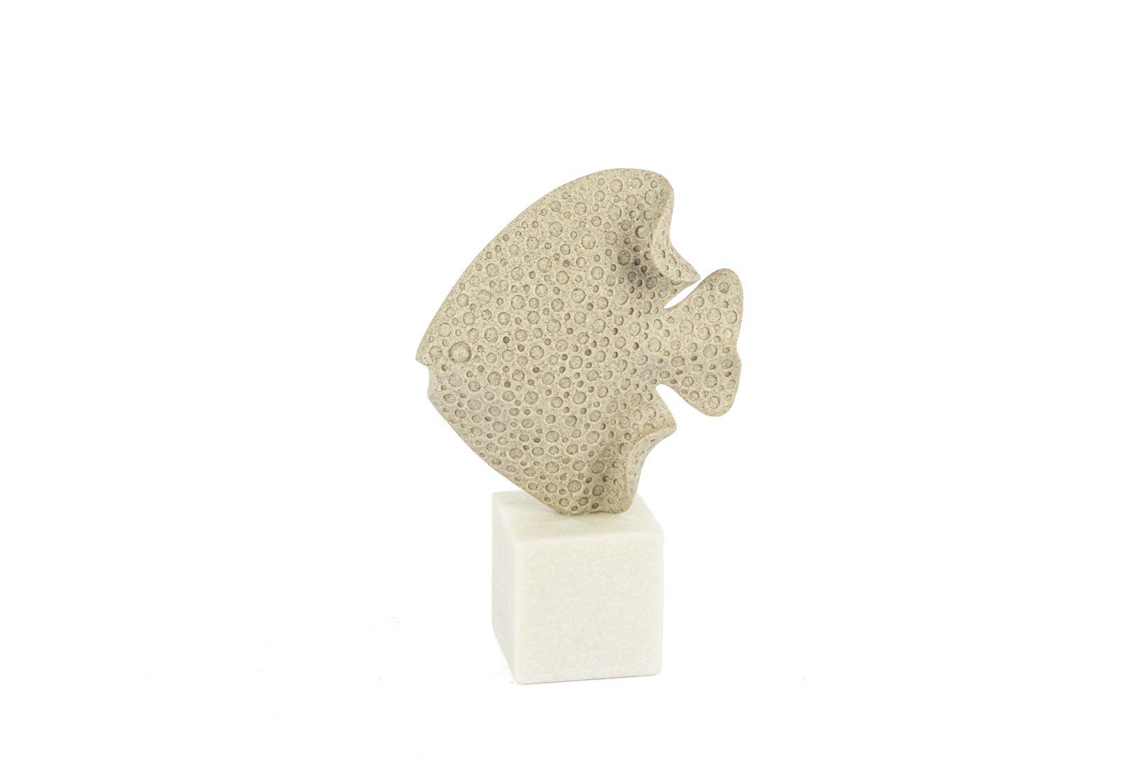 Krem Balık Dekoratif Obje 16x25cm