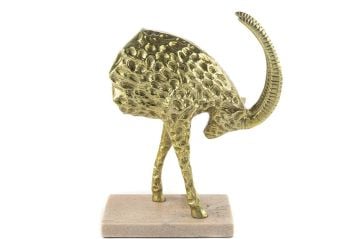 Gold Mermerli Antilop Dekor Obje 34x13x43cm