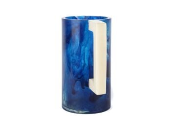 Koyu Mavi Beyaz Kulplu Sürahi 12x22x24cm