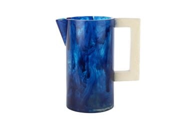 Koyu Mavi Beyaz Kulplu Sürahi 12x22x24cm