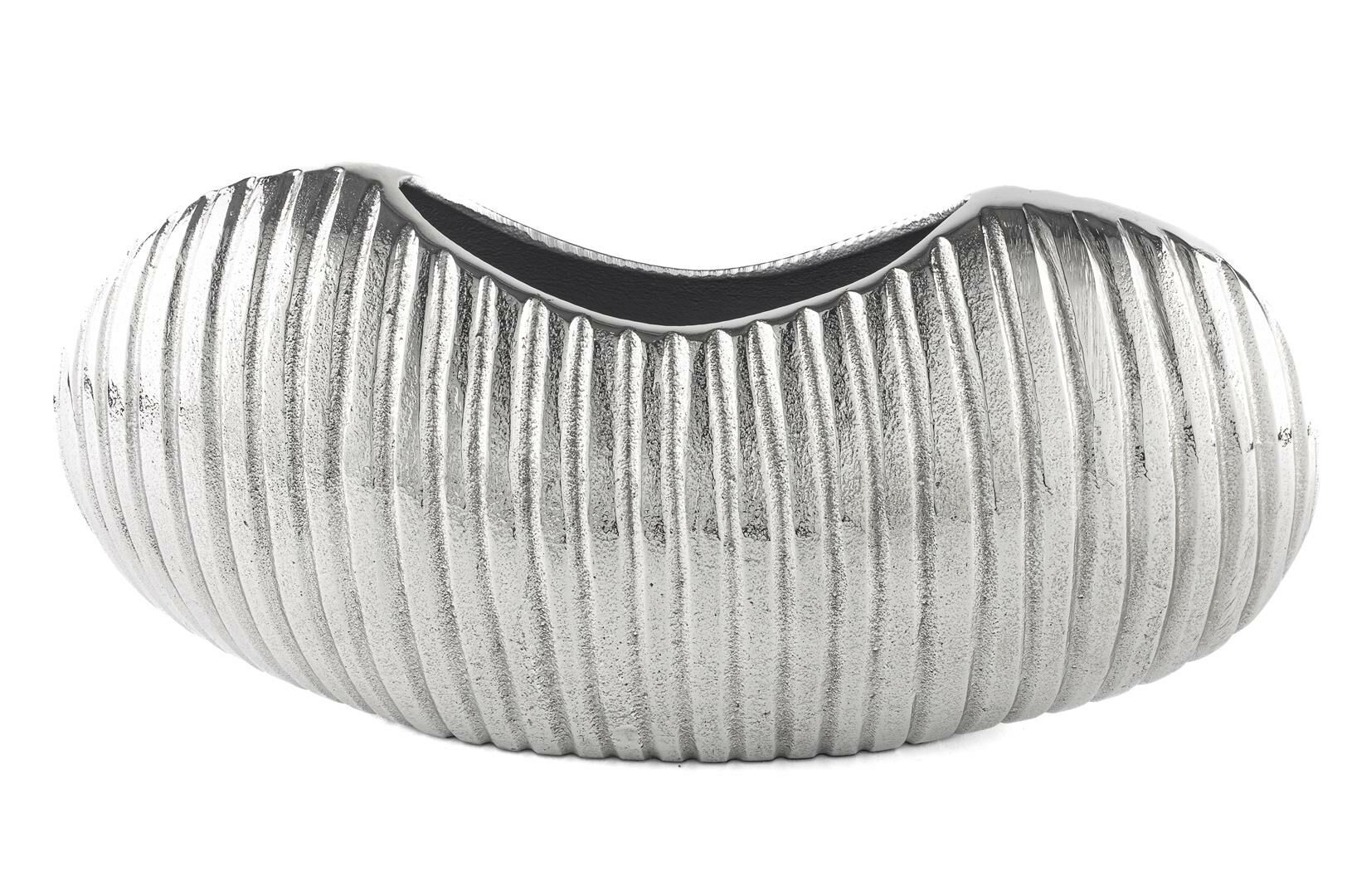 Gümüş Oval Vazo 34x9x16cm