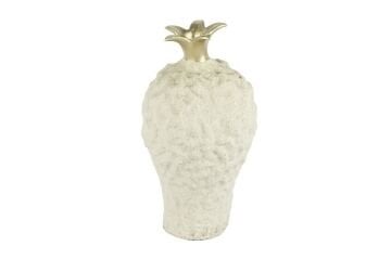 Gold Beyaz Meyve Vazo 17x32cm