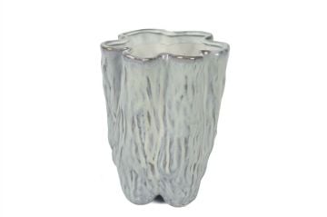 Buz Mavisi Dalgalı Vazo 25x21cm