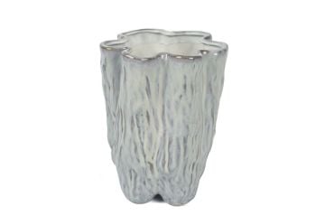 Buz Mavisi Dalgalı Vazo 25x21cm