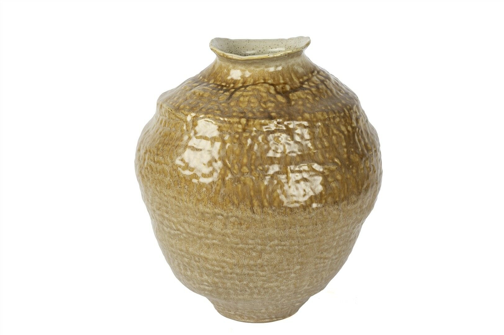 Krem Kahve Seramik Küp 37x43cm