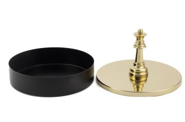 Vezir Gold Siyah Metal Kutu 20x17cm