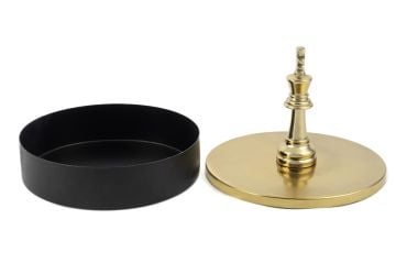 Şah Gold Siyah Metal Kutu 20x19cm