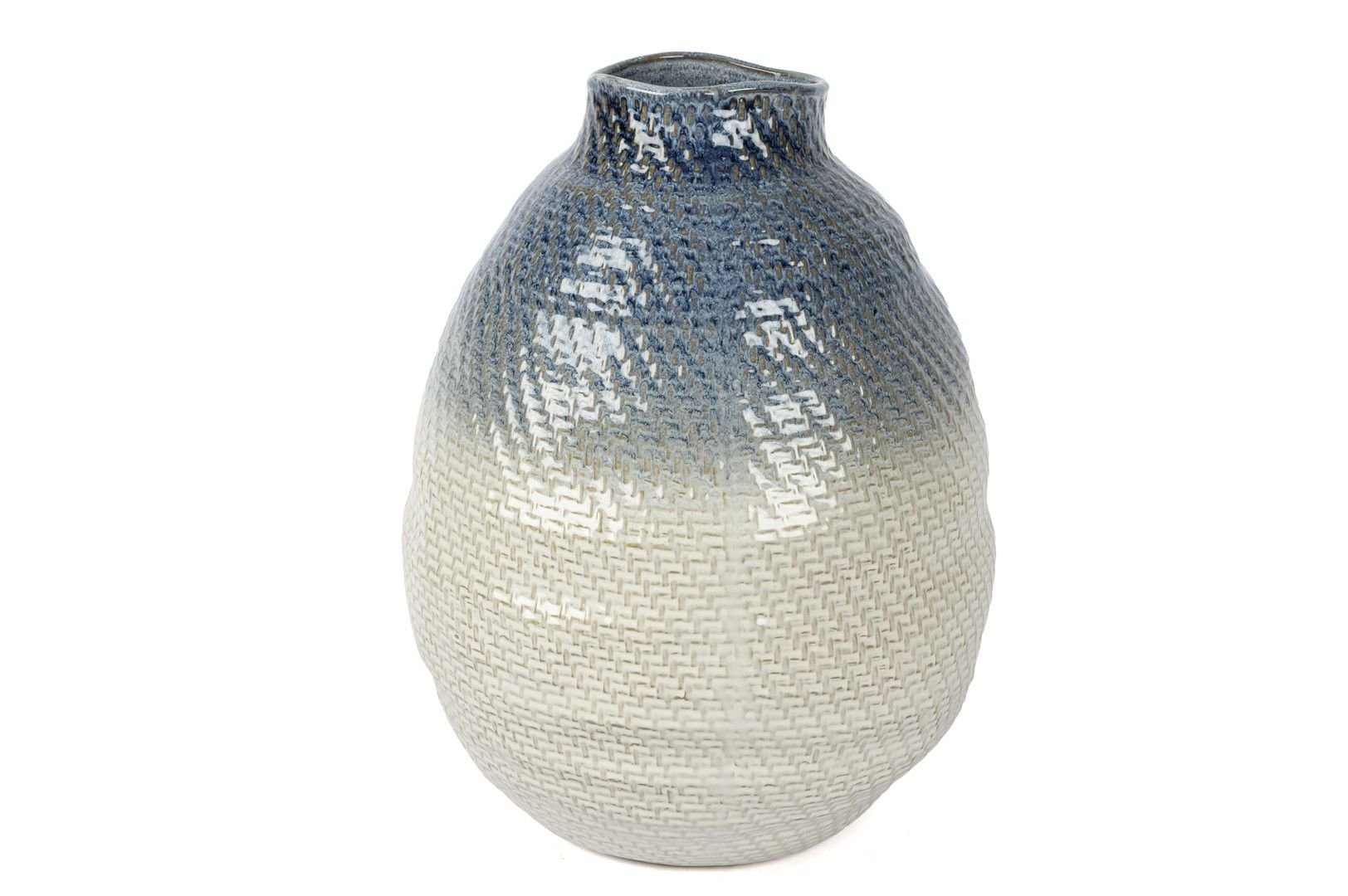 Beyaz Mavi Geçişli Seramik Küp 46x36cm