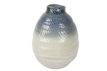 Beyaz Mavi Geçişli Seramik Küp 46x36cm