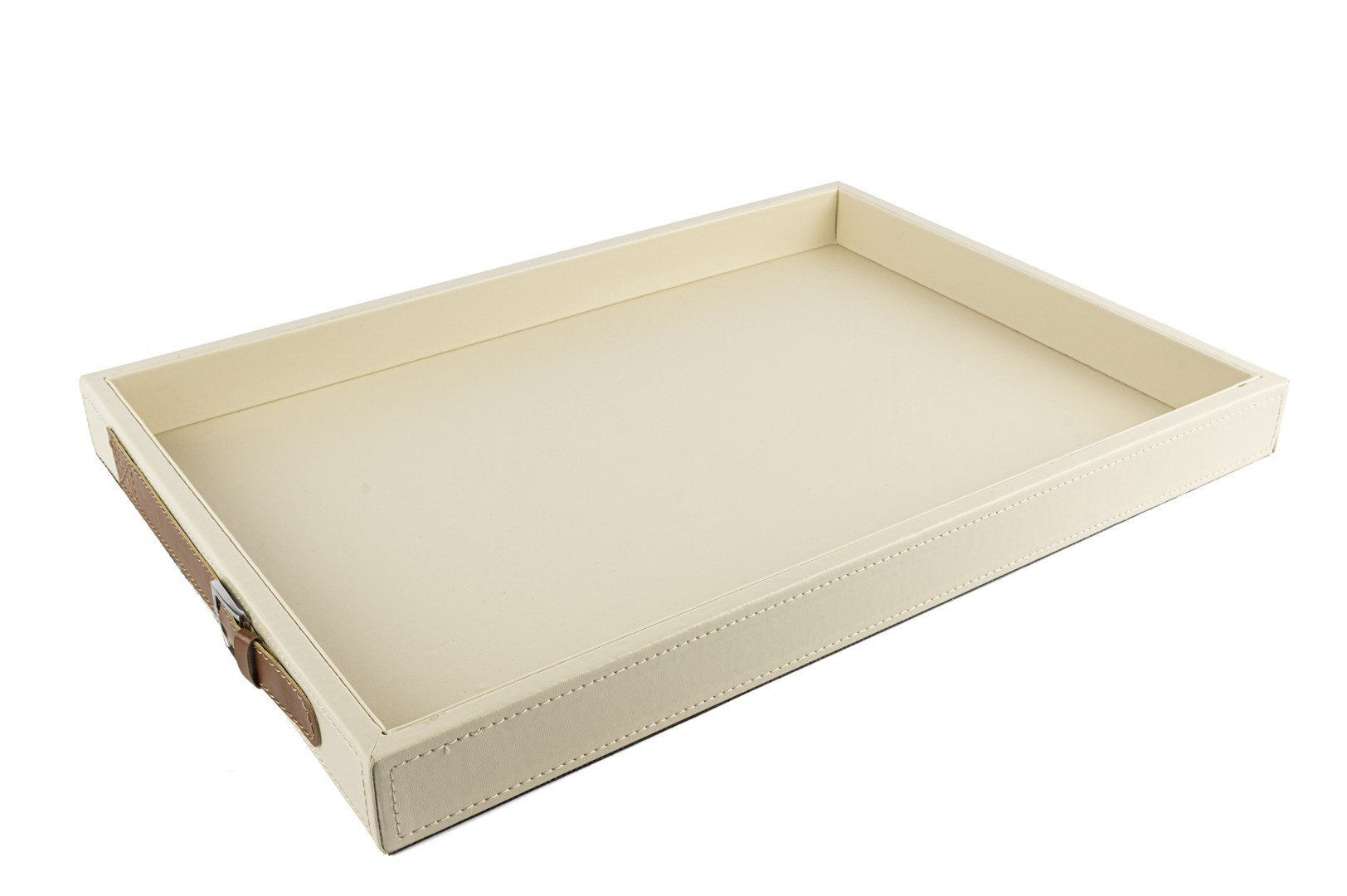Krem Deri Kemerli Tepsi 48x33cm