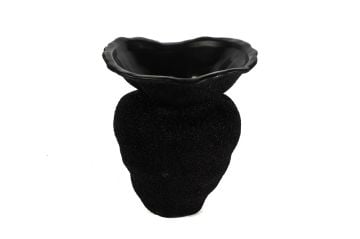 Siyah Dokulu Dalgalı Küp 24x28cm