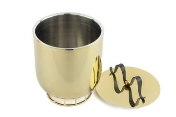 Gold Siyah Kulplu Buz Kovası 18x24cm