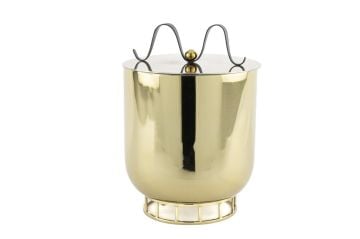 Gold Siyah Kulplu Buz Kovası 18x24cm