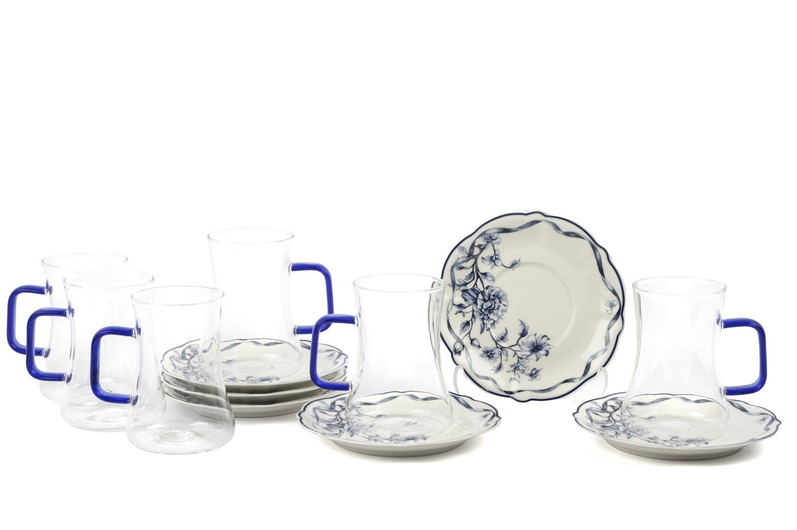 Luna Blue 6lı Cam Çay Bardak Seti 180ml