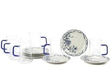 Luna Blue 6lı Cam Çay Bardak Seti 180ml