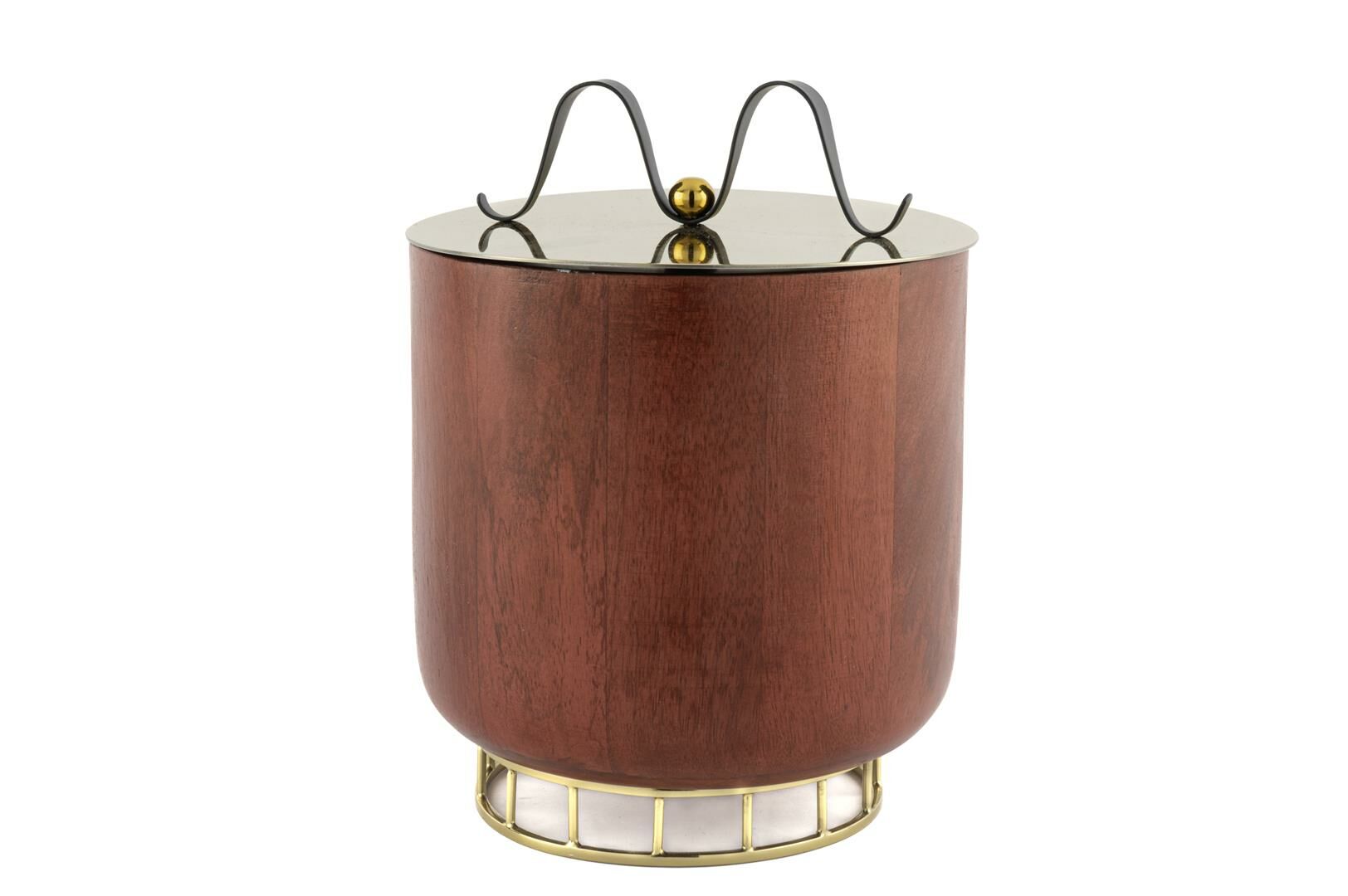 Bordo Gold Siyah Kulplu Buz Kovası 18x24cm