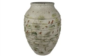 Krem Yeşil Eskitme Büyük Küp 50x70cm