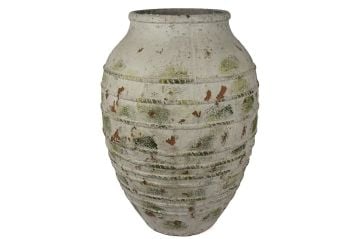 Krem Yeşil Eskitme Büyük Küp 50x70cm