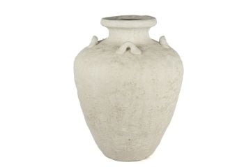 Krem Beton Kabartmalı Küp 44x54cm