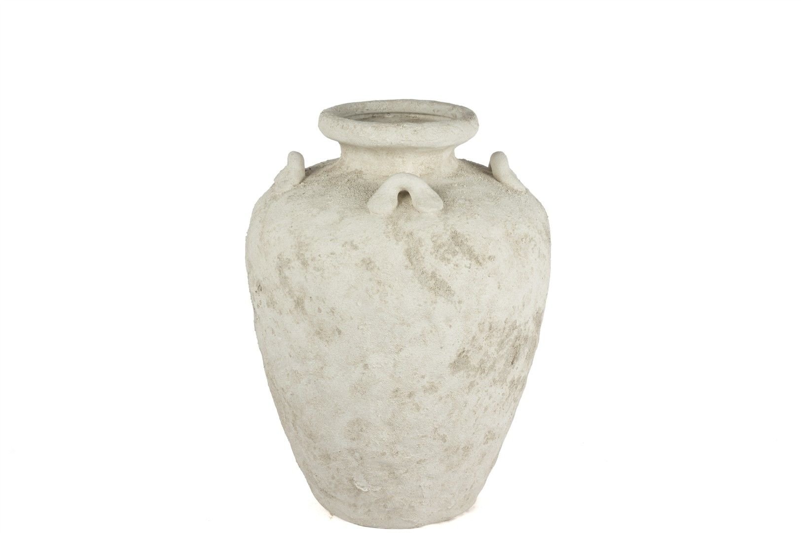 Krem Beton Kabartmalı Küp 34x43cm