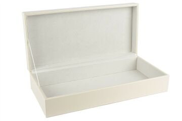 Krem Deri Gold Fiyonklu Kutu 26x17x9cm