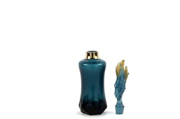 Mavi Çiçek Kapaklı Dek Şişe 7x23cm