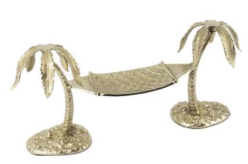 Gold Palmiyeli Metal Hamak Dek Aks 52x14x23cm