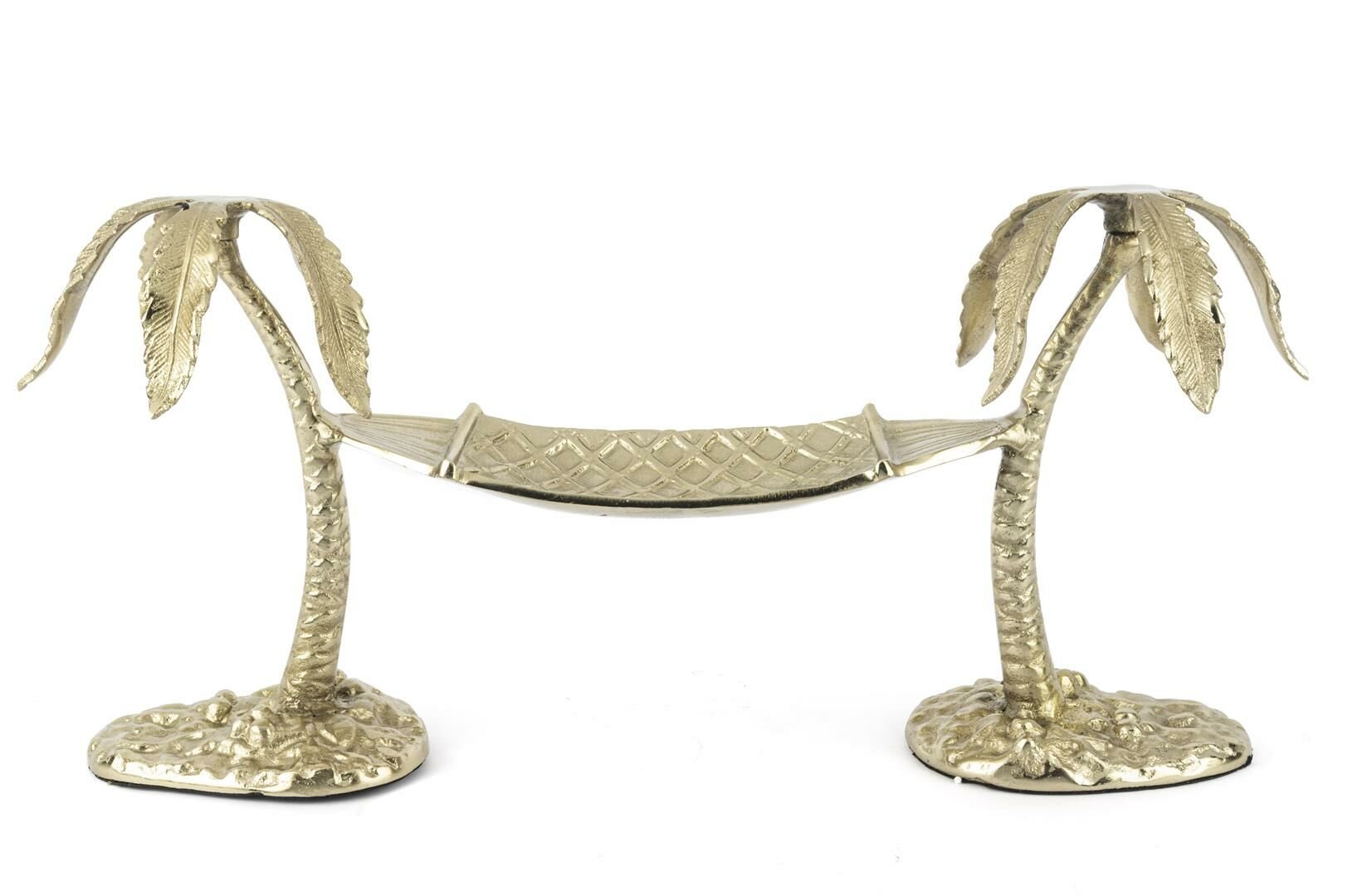 Gold Palmiyeli Metal Hamak Dek Aks 52x14x23cm