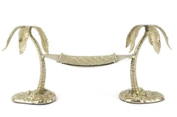 Gold Palmiyeli Metal Hamak Dek Aks 52x14x23cm