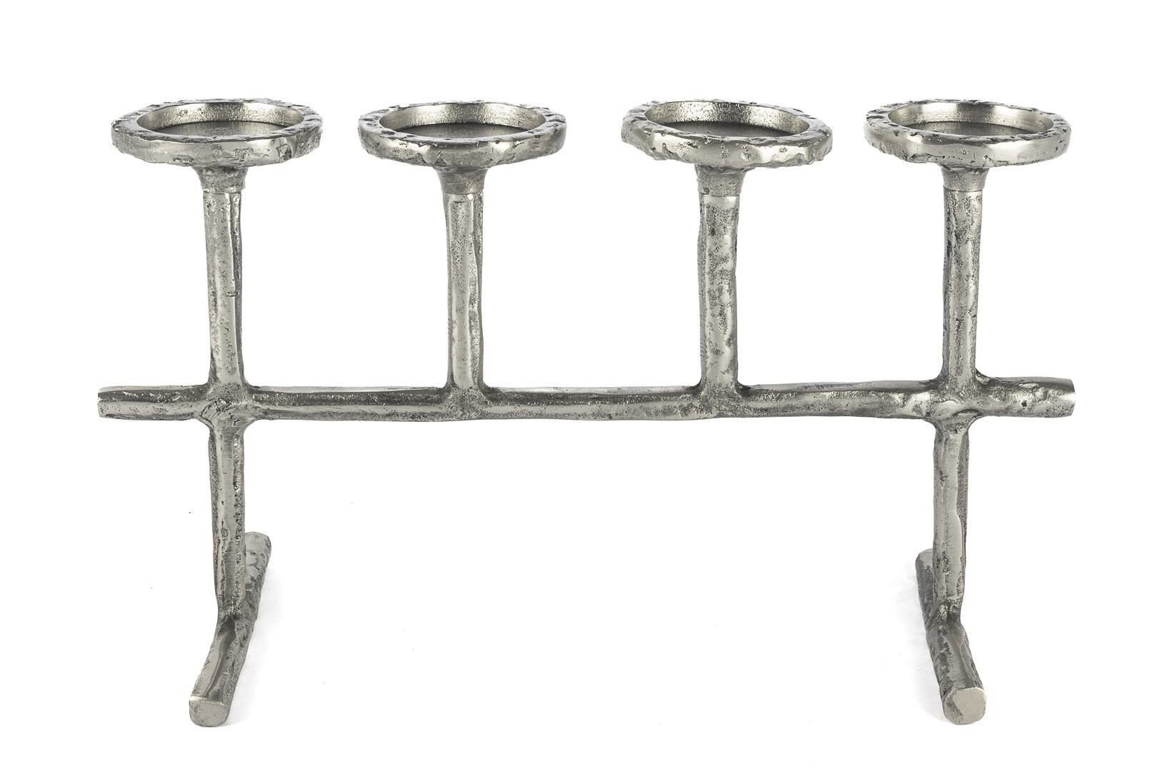 Antik Gümüş 4lü Mumluk 39x15x23cm
