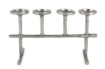 Antik Gümüş 4lü Mumluk 39x15x23cm