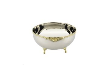 Gold Ayaklı Gümüş Kase 17x10cm