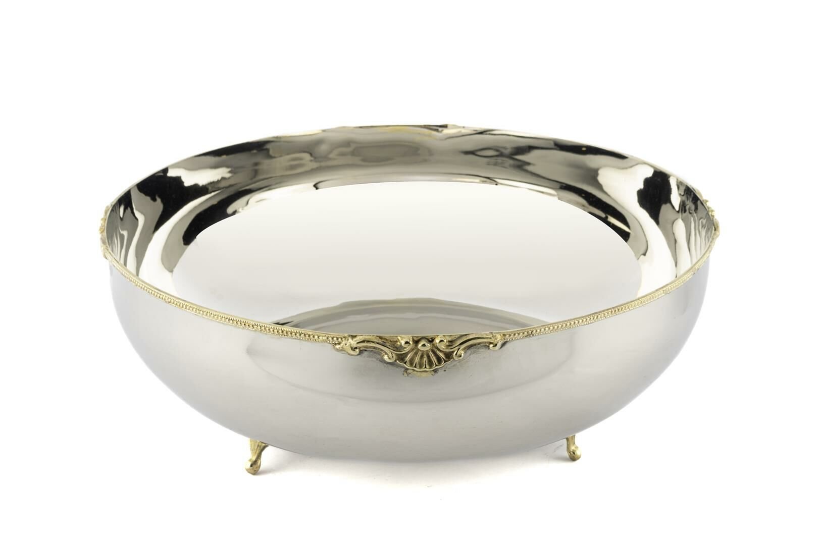 Gold Ayaklı Gümüş Kase 31x13cm