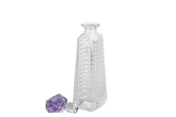 Royal-Hex Cam Lila Kapaklı Dekoratif Şişe 9x12x30cm