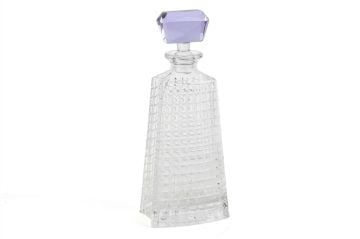 Royal-Hex Cam Lila Kapaklı Dekoratif Şişe 9x12x30cm